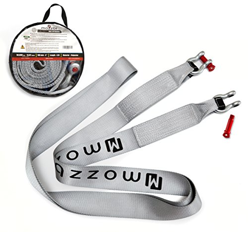 Tow recovery Strap Heavy Duty 4 inch with Zinc Steel D ring 4.75T Force, 6m 30,000 LB Towing and 13.6T Breaking Capacity