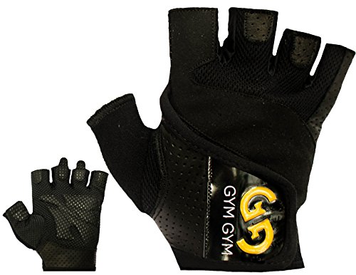 Weightlifting Gloves Pair by GYM GYM, For Men & Women, Half-Finger Design, Quality Material, Comfortable, Secure No-Slip Grip, Sweat-Resistant, Easy Wear, Washable, Essential Workout Accessory