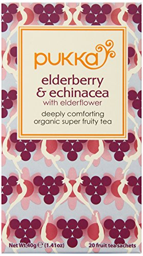 Pukka Organic Tea, Elderberry And Echinacea With Elderflower, 20 Count (Pack Of 6)