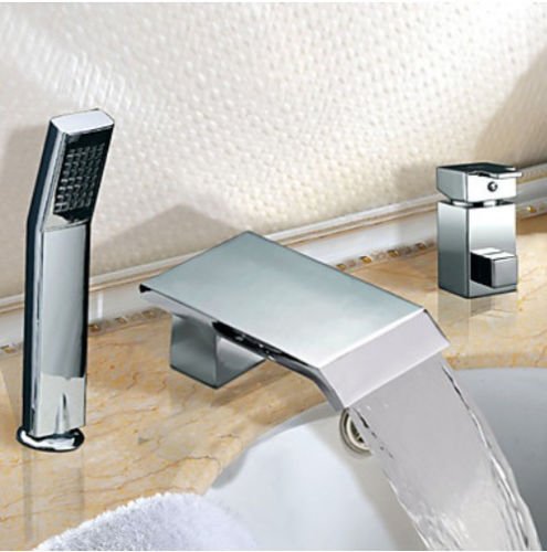 Rozinsanitary NEW Deck Mounted Bathroom Tub Faucet Waterfall Bathtub Mixer Tap Single Handle