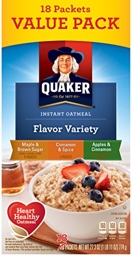 Quaker Instant Oatmeal, Variety Value Pack, Breakfast Cereal, 18 Packets