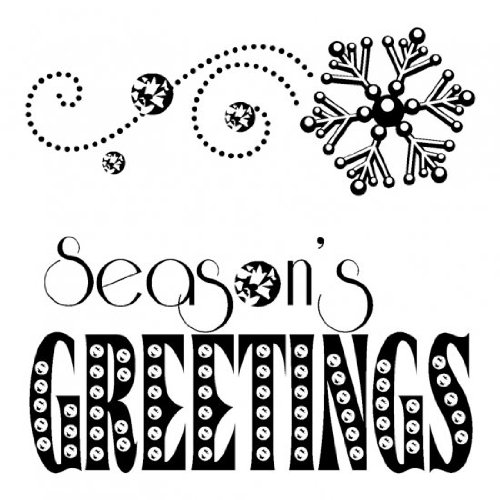 Seasons Greetings Mini Clear Rubber Stamp Set (60-30006)