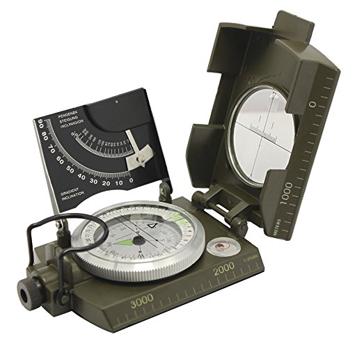 Professional Multifunction Military Army Metal Sighting Compass w/Inclinometer Camping and Hiking Waterproof Compass Green Color