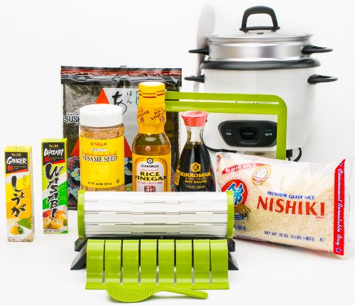 Sushiquik Complete Sushi Making Starter Kit with Aroma Rice Cooker
