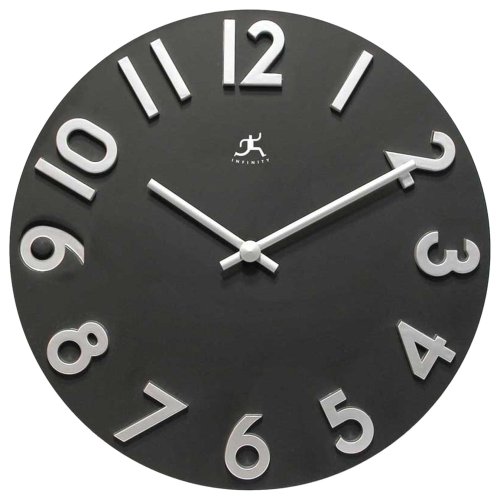 Harmonious Time Black 12 Wide Round Wall Clock