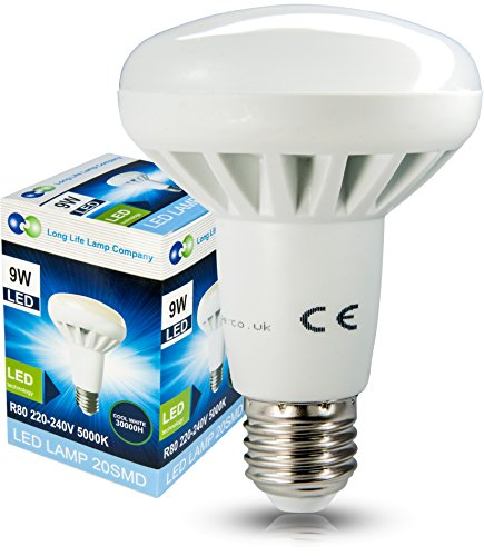 R80 LED 9w E27 Cool White Replacment for Reflector R80 LED Light Bulb Energy saving 700 Lumens 75w Equivalent Light output