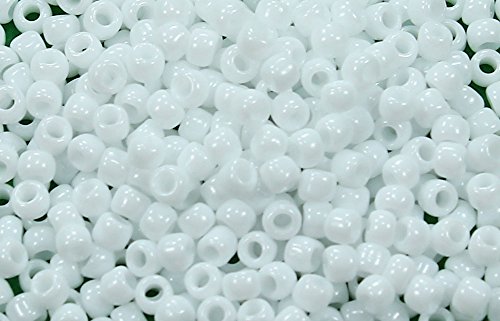 8/0 Round TOHO Japanese Glass Seed Beads #41-Opaque White 15g