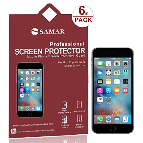 SAMAR® - Supreme Quality New iPhone 6 Plus / iPhone 6S Plus Crystal Clear Screen Protectors [Released September 2015] 6 in Pack - [5.5-inch Screen Display] - Includes Microfiber Cleaning Cloth