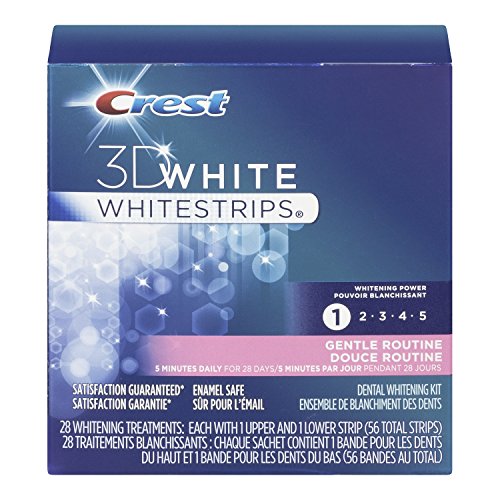 Crest 3D White Whitestrips Gentle Routine Dental Whitening Kit, 28 Pouches