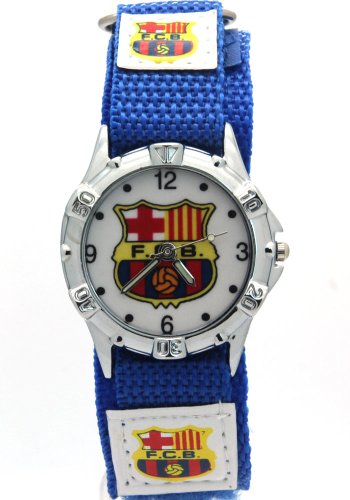 Timermall Barcelona FCB Blue Fabric Velcro Strap Analogue Sport Watch