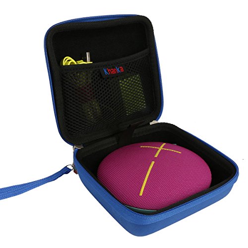 Khanka Hardshell EVA Storage Carrying Travel Case Bag for Logitech UE Roll 360 Wireless Bluetooth Speaker - Blue