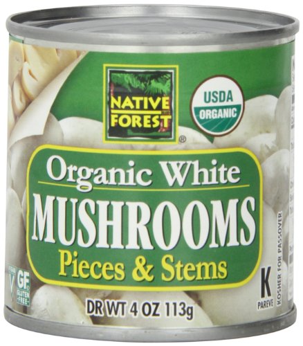 Native Forest Organic Mushrooms, Pieces & Stems (Dr Weight 4- Ounces), 7-Ounce Cans (Pack of 12)