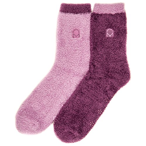 Noble Mount Womens Soft Anti-Skid Winter Feather Socks - 2-Pairs