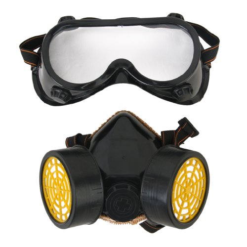 Industrial Gas Chemical Anti-Dust Paint Respirator Mask + Glasses Goggles