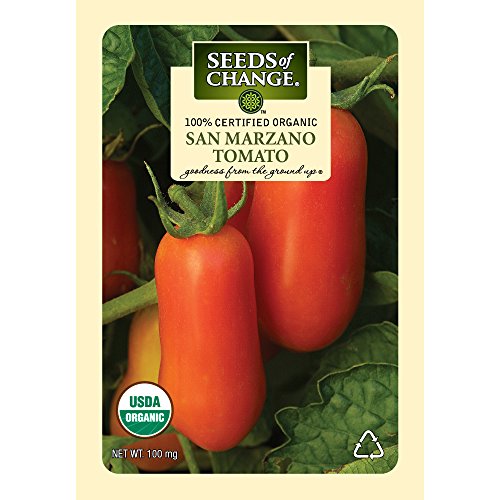 Seeds of Change Certified Organic Tomato, San Marzano - 100 milligrams, 25 Seeds Pack
