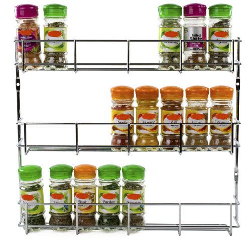 Andrew James 3 Tier Spice / Herb Rack Wall Mountable or Kitchen Cupboard Storage