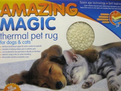 AMAZING MAGIC THERMAL PET RUG DOGS CATS SELF HEATING WASHABLE TRAVELLING 64 X 46cm FREE SHIPPING