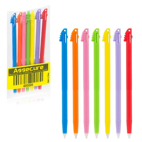 7 x Assecure rainbow stylus red pink orange yellow blue purple green for Nint...