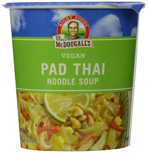 Dr. McDougall's Right Foods Vegan Pad Thai Noodle Soup, Fresh Flavor, 2-Ounce Cups (Pack of 6)