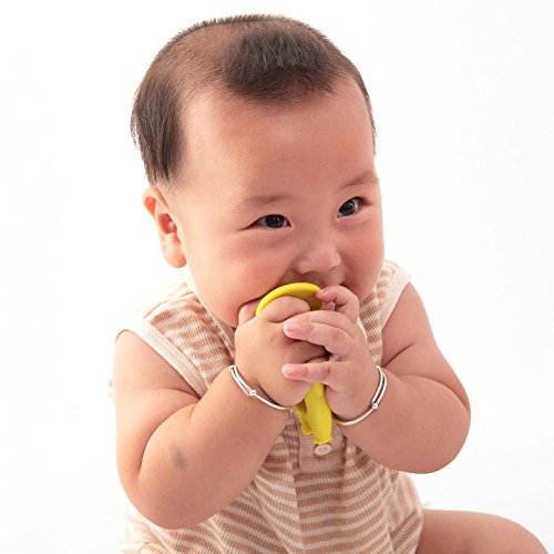 Mombella® Food Grade Soft Silicone Teething Toy,a Teether and a Toothbrush, For Babies 3M+, 2 Colors Available, Lemon