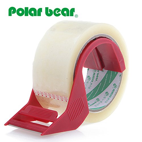 Polar Bear Brand Heavy Duty Shipping Tape,1.89 X 55 Yards with Dispenser,2.5 Mil,3 Core, Clear (HO-951C)