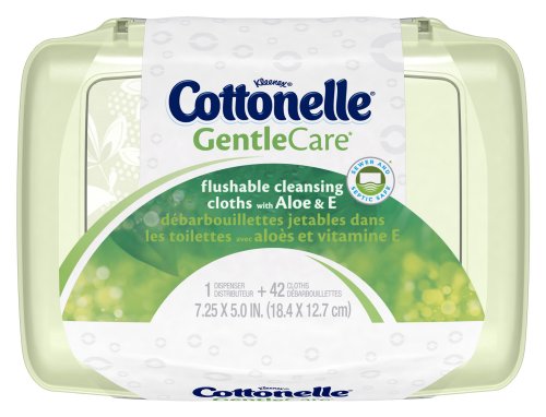 Cottonelle GentleCare Flushable Cleansing Cloths with Aloe & E (12 Tubs)