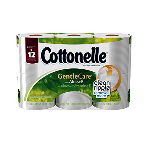 Cottonelle Gentle Care Toilet Paper with Aloe & E, Double Roll, 6 count