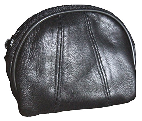 Visnow® Genuine Soft Leather Coin Purse Small Change Purse with Zipper + Key Ring