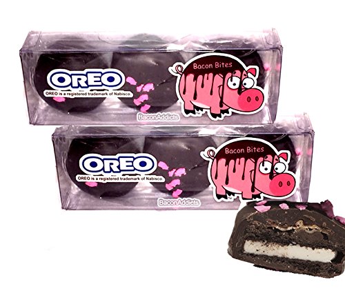 Bacon Dark Chocolate Covered Oreos - TWO PACK - Oreo Cookies Bacon Dipped in Dark Chocolate (6 pc)
