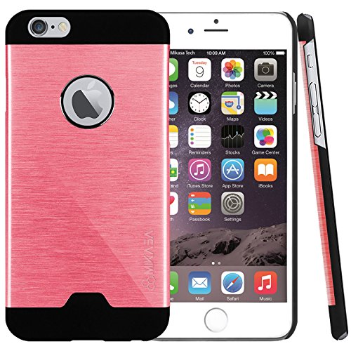 iPhone 6 6s Case MIKASA TECH [ Snap On Brushed Metal Hybrid ] iPhone 6 6s [ 4.7 ] Hard Shell Snap On iPhone Case Protective Cover [ PINK ]