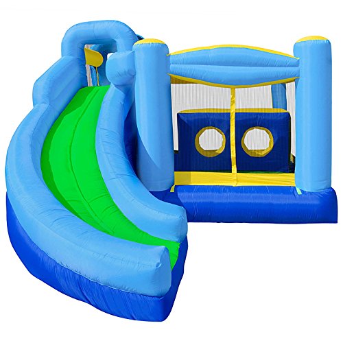 Cloud 9 Quad Combo Bounce House - Inflatable Bouncer with Climbing Wall, Slide and Obstacle Tunnel