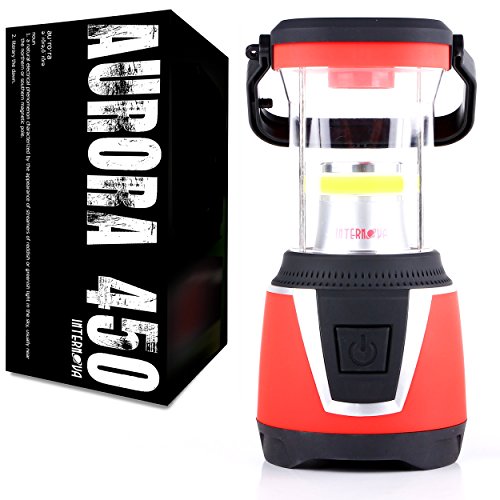 Internova Aurora 450 - 360 Degree Duel Colored LED Camping and Emergency Lantern - Backpacking - Hiking - Auto - Home - College (Sunset Red)