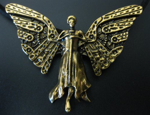 Mortal Instruments Inspired Infernal Devices Tessa's Clockwork Angel Necklace-free Shipping by Charm Gift