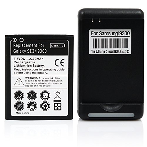 Galaxy S3 Battery, MagicMobile® Premium Pack 1x Slim Battery 2300mAh Compatible With Galaxy S3 + 1x Wall Dock Charger With Samsung Galaxy S3 All Carriers (AT&T, T-mobile, Sprint, Verizon, U.S. Cellular)