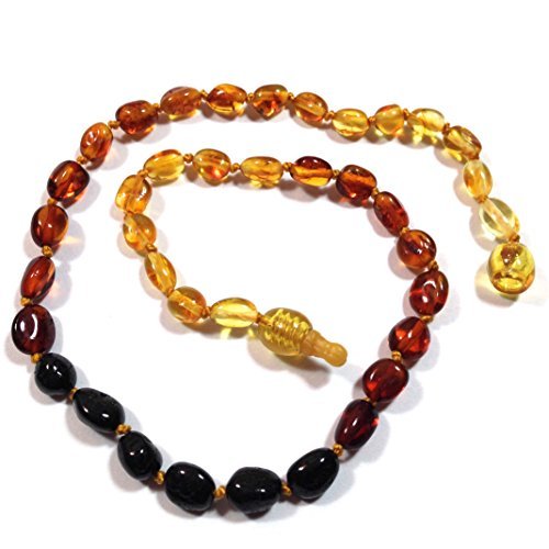 Baltic Amber Teething Necklace for Babies (Unisex) by AmberTouch - Anti Flammatory, Drooling & Teething Pain Reduce Properties - Certificated Natural Baltic Amber with the Highest Quality.