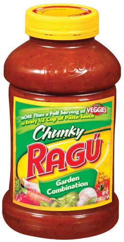 Ragu Pasta Sauce, Chunky Garden Style, Garden Combination, 45 Ounce Bottles (Pack of 3)
