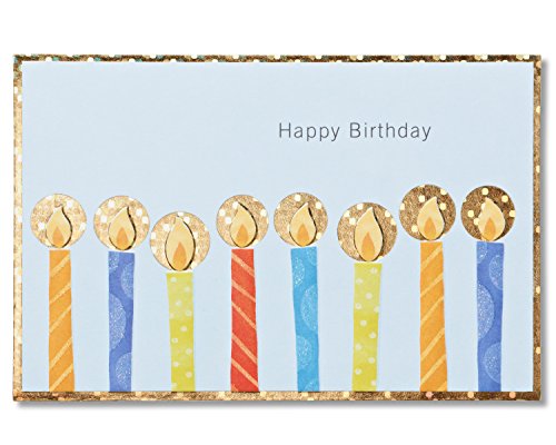 Candle Birthday Card with Glitter