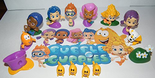 Nickelodeon Bubble Guppies Party Favors Mini Figure Toy Set Playset of 14 with Gil, Molly, Bubble Puppy, Mr.Grouper, 4 Baby Guppies and More!