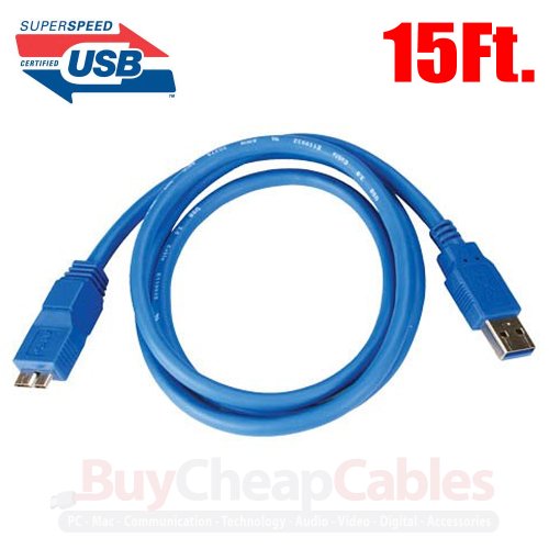 BuyCheapCables (10 Feet) USB 3.0 A Male to Micro B Male Super Speed 5Gbps Cable 10'