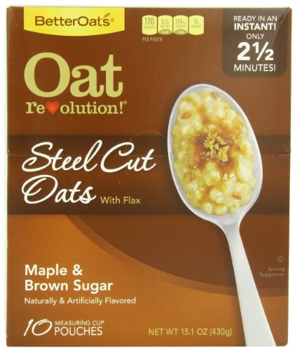 Better Oats Oat Revolution Steel Cut, Maple and Brown Sugar, 15.1oz (Pack of 6)