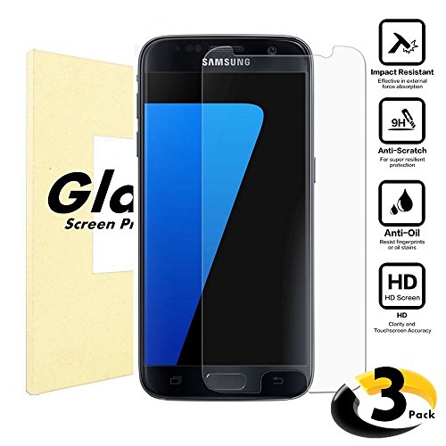 Samsung Galaxy S7 Tempered Glass(3-Pack)Screen Protector,Acoverbest Ultra Thin Protective Glass((No Full Screen Coverage))