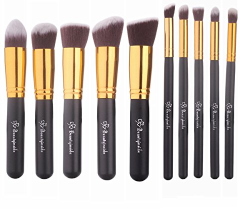 Beautyinsde® 10 Pcs Kabuki Makeup Brush Set Cosmetics Foundation Blending Blush Eyeliner Face Powder Brush Makeup Brush Set