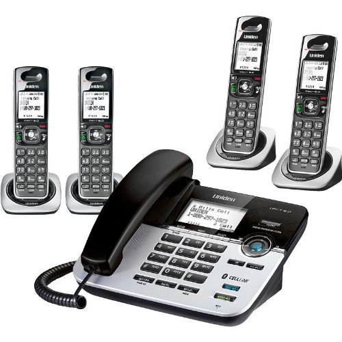 Uniden D1789-4BT Dect 6.0 Cordless Phone System with 4 Hand Sets, Digital Answering System and Bluetooth Cell-link to Connect up to 2 Mobile Phones