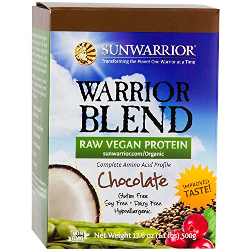 Sunwarrior Warrior Blend Raw Vegan Protein Chocolate 1.1 lbs. Protein Powder