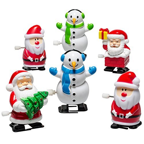 Prextex Christmas Wind up Stocking Stuffers- Santas and Snowmen Wind up Stocking Stuffers
