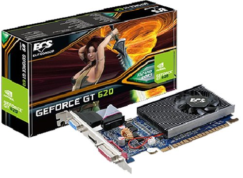 ECS GeForce GT620 1024MB GDDR3 PCI Express 2.0 DVI/HDMI/VGA Grpahics Card GT620C-1GR3-QFT