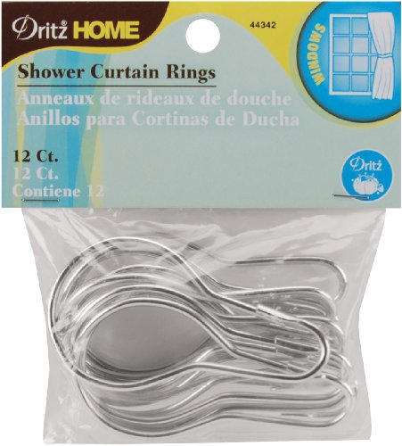 Dritz 44342 Shower Curtain Rings, 2-3/4 by 1-1/2-Inch, 12-Pack