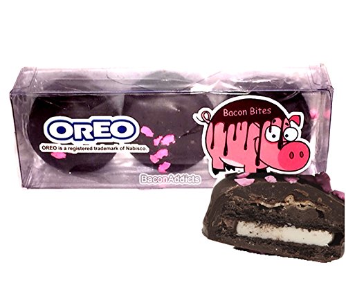 Bacon Chocolate Covered Oreos - Oreo Cookies Bacon Dipped in Dark Chocolate 3 ct