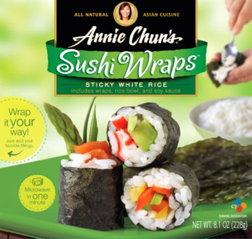 Annie Chun's Rice Express Sushi Wraps Sticky White Rice, 8.1-Ounce Package (Pack of 6)