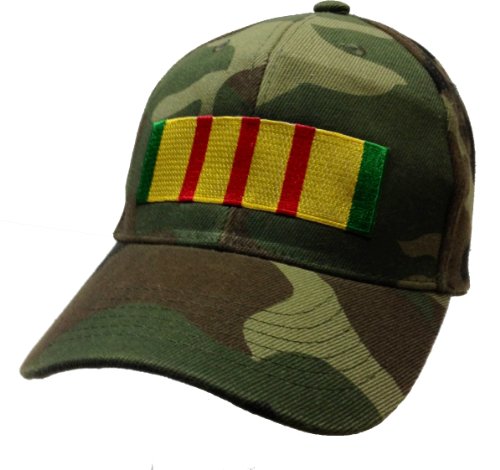 Vietnam War Service Ribbon Camo Camouflage Ballcap Ball Cap Hat Vietnam War Veteran